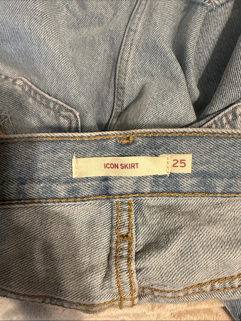Levi's Light Blue Button-Front Denim Skirt - Picture 3 of 4